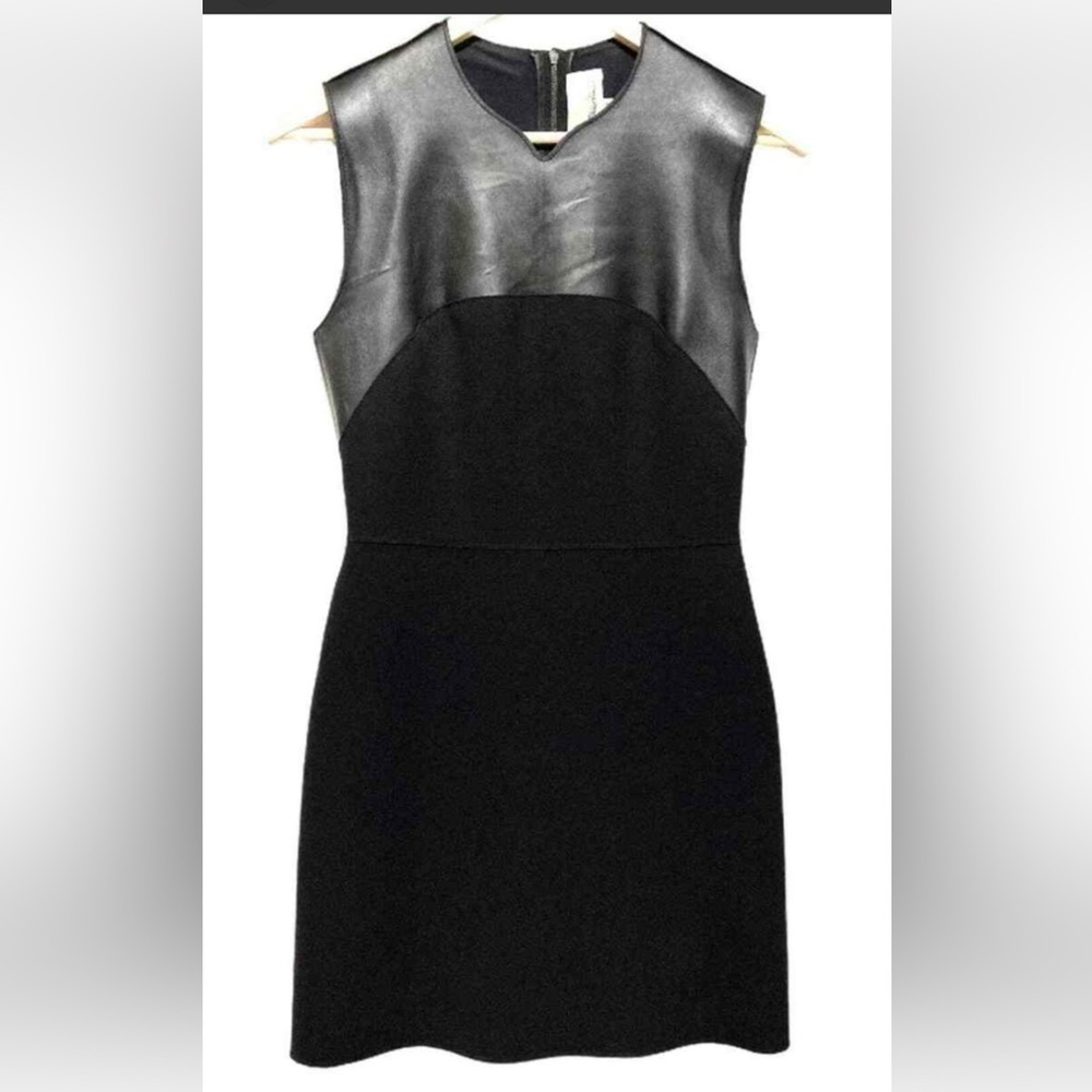 3.1 PHILLIP LIM LEATHER TRIM MINI DRESS